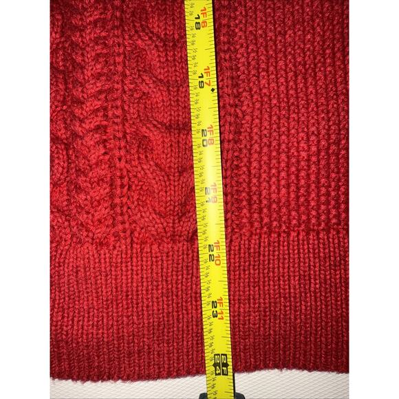 Gap Red Cable Knit Cotton Sweater Women’s Large - Picture 4 of 7